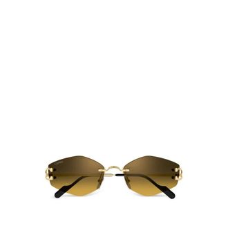Cartier Rimless Square Sunglasses - unisex - Cartier - Sunglasses - Yellow - 56 MM - Accessories