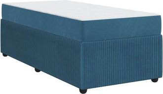 vidaXL Vidaxl - Estructura De Cama Con Colch&oacute;n Azul 80 X 200 Cm Terciopelo