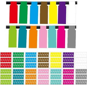 OEM 420 Etiquetas Para Cables, 14 Colores, Impermeables Y Aptas Para Escribir