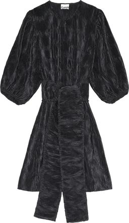 Ganni Abito corto con maniche a palloncino - Nero