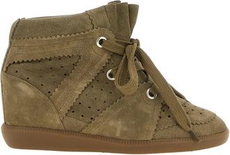 Isabel Marant Bobby Sneakers - Dames - Sleehakken - Groen - 36 EU - Leer - Schoenen