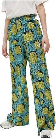 Puma Uptown Wide Leg Pants - Dames - Trainingsbroeken - Groen - M - Polyester - Fitness