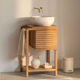 Sklum Conjunto De Mueble De Ba&ntilde;o En Madera De Teca Bradley Sklum