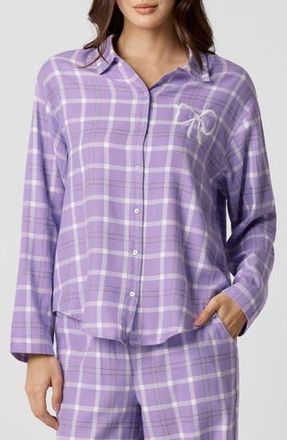 Florence By Mills Cozy Flannel Sleep Shirt in Multi Lavendar Plaid at Nordstrom Rack, Size X-Small