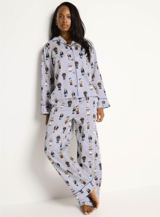 Polo Ralph Lauren Polo Shirt Ralph Lauren - Womens Stripes and teddy bears poplin pyjama set