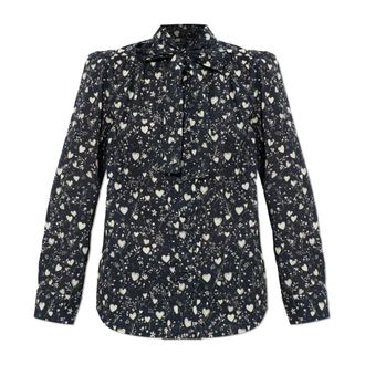 R13 Shirts, female, Black, Size: M Neck Tie Shirt