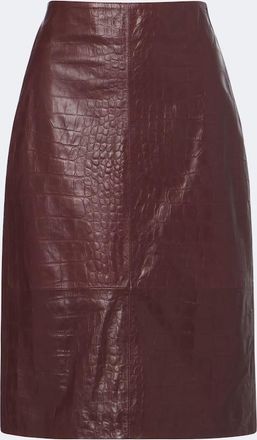 Arma Nathaly croc-effect leather midi skirt
