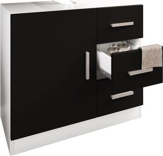 VCM Mobile lavabo in legno VCM Armadio bagno Dimensioni: a. 56 x l. 63 x t. 30 cm 1 Porta di tornitura 3 Cassetti Mobili da bagno moderni - Zalo xl