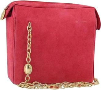 Dior Pre-owned Shoulder Bags, female, Pink, Size: ONE SIZE Pre-owned Vintage Suede Shoulder Bag