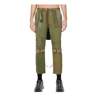 Children of the discordance Cropped Trousers, male, Green, Size: S Re-Constructed Bondage Pants