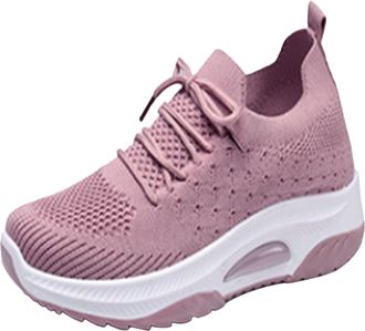 Generic Couple Womens Spring and Summer Non Slip Walking Fashion Light Shoes Sports Casual Shoes Running Sneaker for Women (Pink, 6)