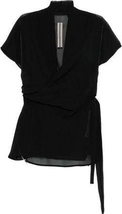 Rick Owens M/C Wrap Top - Dames - Blouses - Zwart - M - Overhemden