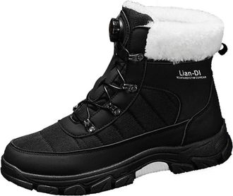 Generic Womens Winter Snow Boots Waterproof Warm Fur Lined Ankle Boots Lace Up Low Chunky Heel Flat Anti-Slip Ladies Outdoor Mid Calf Shoes SKI Walking Trekki