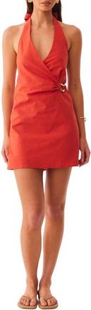 SNDYS Pascal Halter Minidress in Orange at Nordstrom, Size X-Large