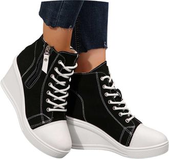 Generic Womens Casual Shoes, Fashionable Platform Trainers, Comfortable Slip-On Lace-Up Shoes, Chunky Heel, Everyday Hiking Shoes for Women, Stylish Womens Sh