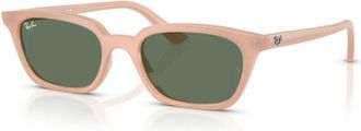 Ray-Ban Stijlvolle groene lens zonnebril - unisex - Zonnebrillen - Roze - 53 MM - Wol - Accessoires
