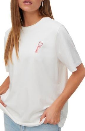 Vero Moda Ciara Caty Short Sleeve T-Shirt in Snow White American Lobster at Nordstrom Rack, Size X-Large