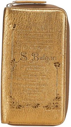 Bulgari Collezione Gold Leather Long Wallet (Bi-Fold) (Pre-Owned)