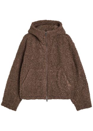 Cole Buxton Quilted Hooded Bouclé Jacket - Brown - XL