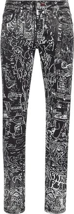 Philipp Plein Denim Broek Super Straight Cut - Heren - Slim Fit Jeans - Zwart - W30 - Denim - Jeans