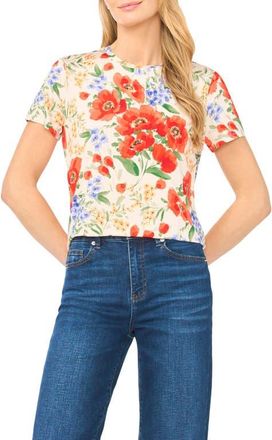 Ted Baker Floral Knit T-Shirt in Fire Orange at Nordstrom, Size X-Large