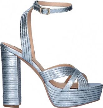Ex&eacute; Womens Ophelia Platform Block Heel In Aqua Snake