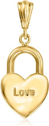 RS Pure by Ross-Simons Italian 10kt Yellow Gold Love Heart Lock Pendant