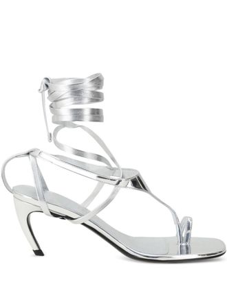The Attico Silver Lace Up Heels