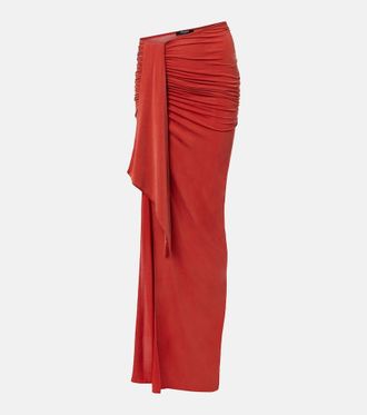 Balmain Draped jersey maxi skirt