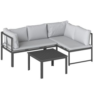 OUTSUNNY Muebles de jard&iacute;n 177x115x64 cm gris