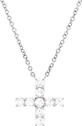 Harry Winston Cross Pendant Necklace Platinum with Diamonds Mini