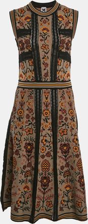 M Missoni Multicolor Floral Pattern Knit Sleeveless Dress