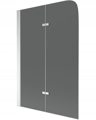 Desconocido Mampara De Ba&ntilde;era 2 Hojas Vidrio Ahumado, 80x140 Cm, Perfil Negro