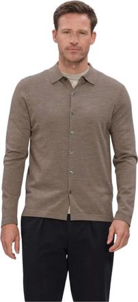Profuomo Heren, Tops, Bruin, Maat: S Leer