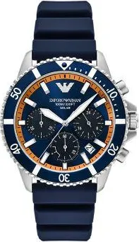 Emporio Armani World Explorer Chronograph Blue Dial Mens Watch AR11696