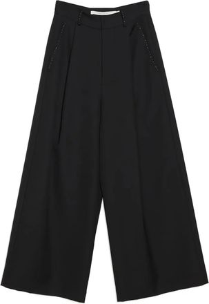 Renli Su pleated wide-leg trousers - Black