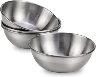 OEM Juego De Condimentos, 4 Piezas, Plato Para Salsas, 9 X 3 Cm, Mini Plato Para Salsas, Acero Inoxidable, 3,46 X 1,18 Pulgadas, Plateado