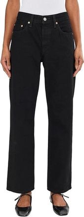 Levi's 501 90s Jeans Women Black Denim Cotton Mid Rise Straight Leg RED928