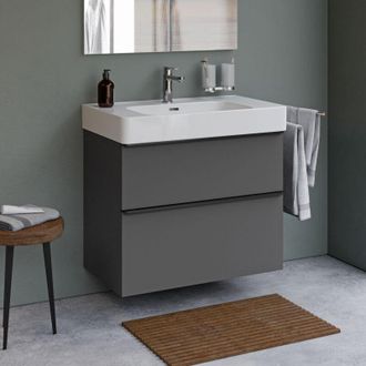 Duravit Duravit - Conjunto De Mueble De Ba&ntilde;o Con Lavabo De Mdf Y Cer&aacute;mica 80x72x48cm - Gris Grafito - Sun Grafito