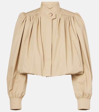 Chloé Chloé Gathered cotton gabardine jacket