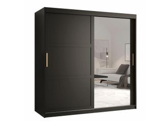 Mirjan24 Armario Ferfere 104, Negro, 200x180x62cm, Puertas De Armario: Correderas, N&uacute;mero De Estantes: 9