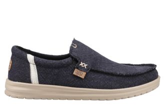 Hey Dude Mikka Mens Shoes - Black Linen - Size UK 8