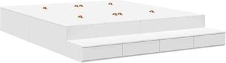 vidaXL Cama con almacenamiento con cajón Blanco 236.5 x 180 x 31.5 cm Vidaxl