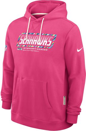 Nike Seattle Seahawks Crucial Catch Sideline Standard Issue Nike Mens Dri-FIT NFL Pullover Hoodie in Pink | 03AZ68XZUU-F9R