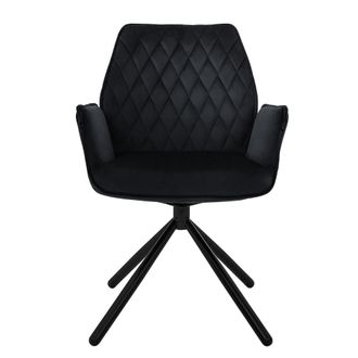 ML Design Silla de terciopelo, negra