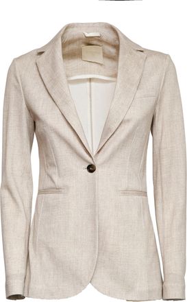 Circolo 1901 Herringbone Slim Fit Single-Breasted Blazer