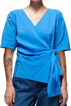 Nation Ltd Luisa Tie Front Top In Palace Blue