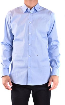 Dsquared2 Button-Down Blue Shirt With Smooth Texture