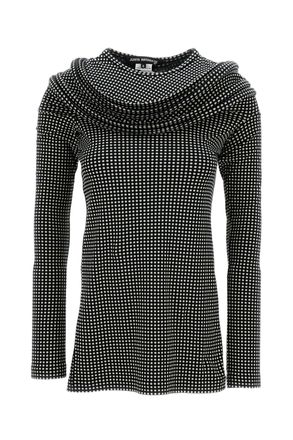 Junya Watanabe Black Long-Sleeve Polka Dot Cotton T-Shirt