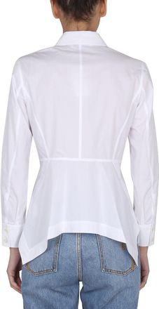 Tory Burch Poplin with Removable Collar Shirt - White